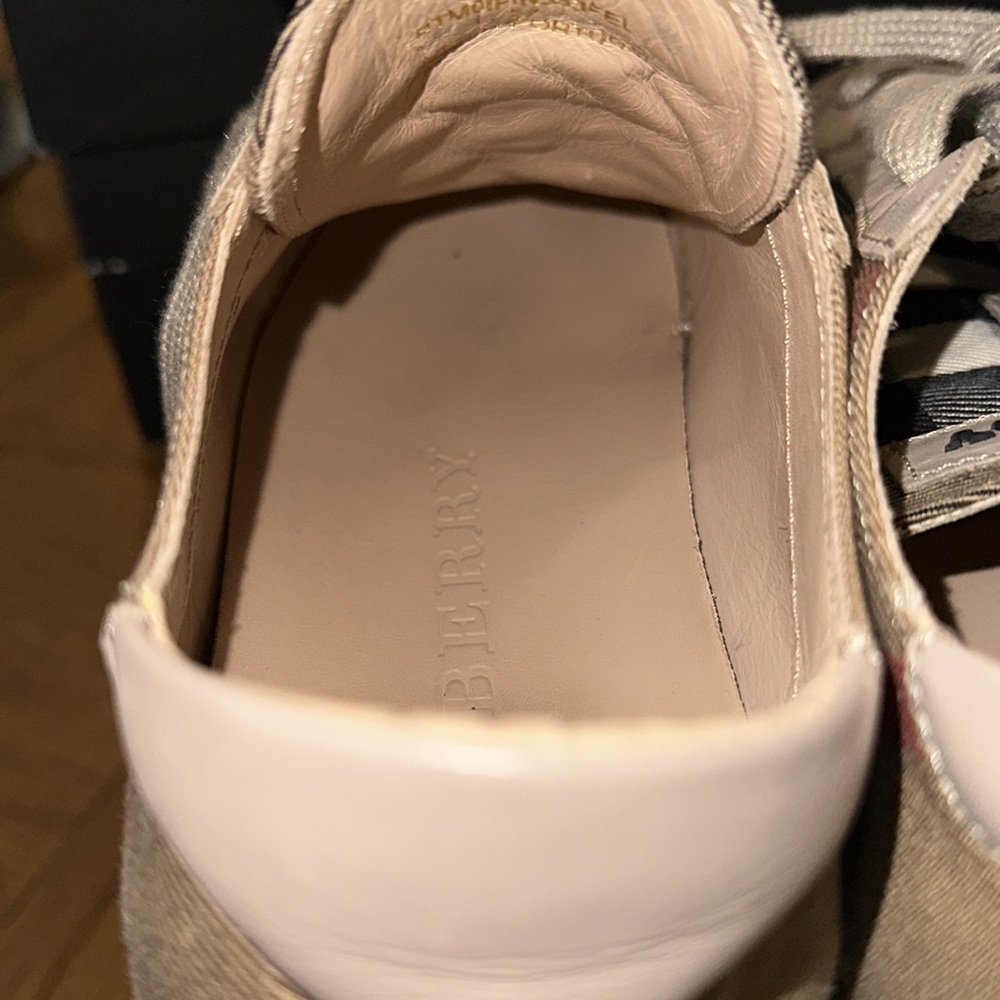 Burberry Beige and Red Plaid Sneakers - Picture 6 of 6